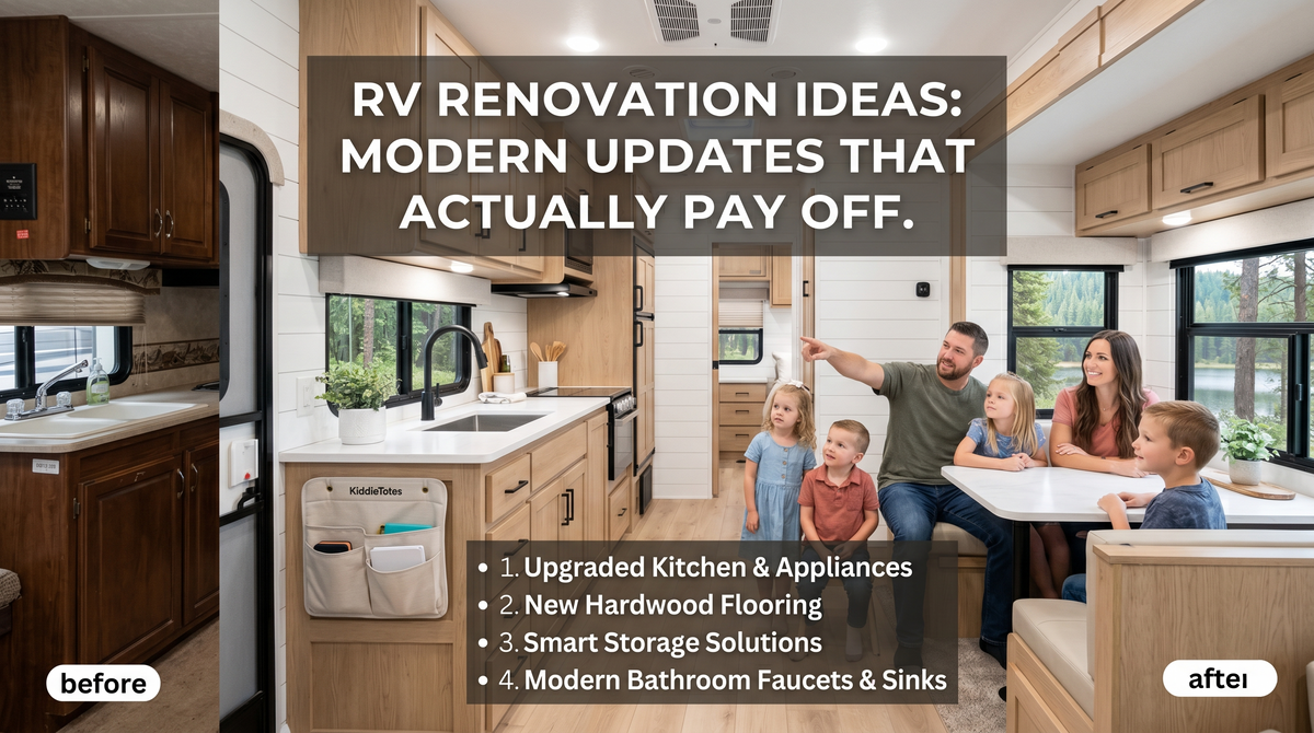 Modernized and renovated RV interior