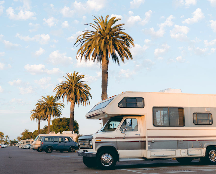 Fully set up RV kitchen with cooking gear