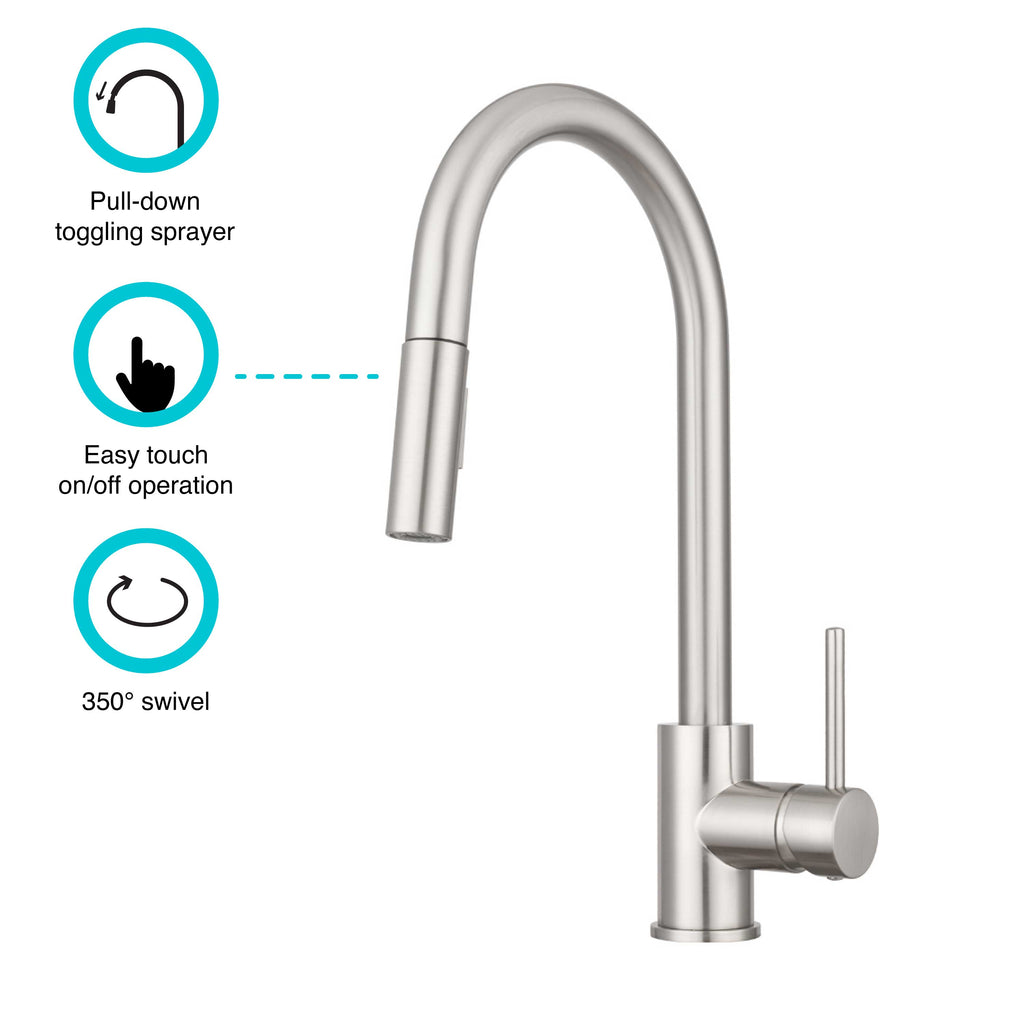 Dura Faucet DF-NMK540 RV Streamline Touch Sensor Pull-Down Kitchen Sink Faucet - image 2