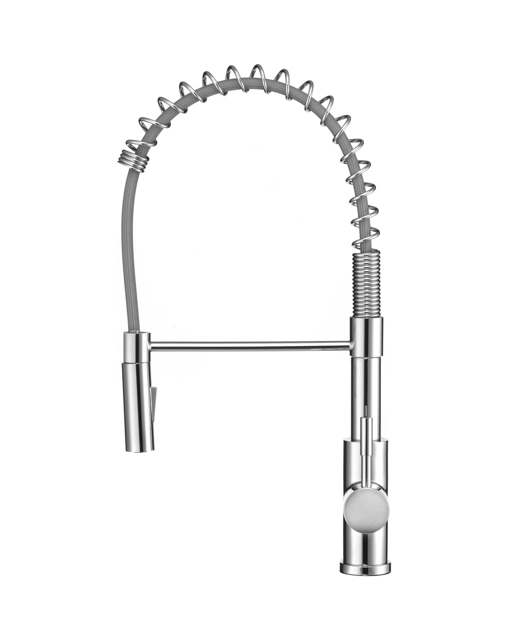 Dura Faucet DF-MK504SLK DF-MK504SLK-MBRG RV Swivel High-Arc Spring Kitchen Sink Faucet - Single Handle - Kitchen Faucet with Pull-Down Sprayer - Optional Deck Plate - Chrome Polished