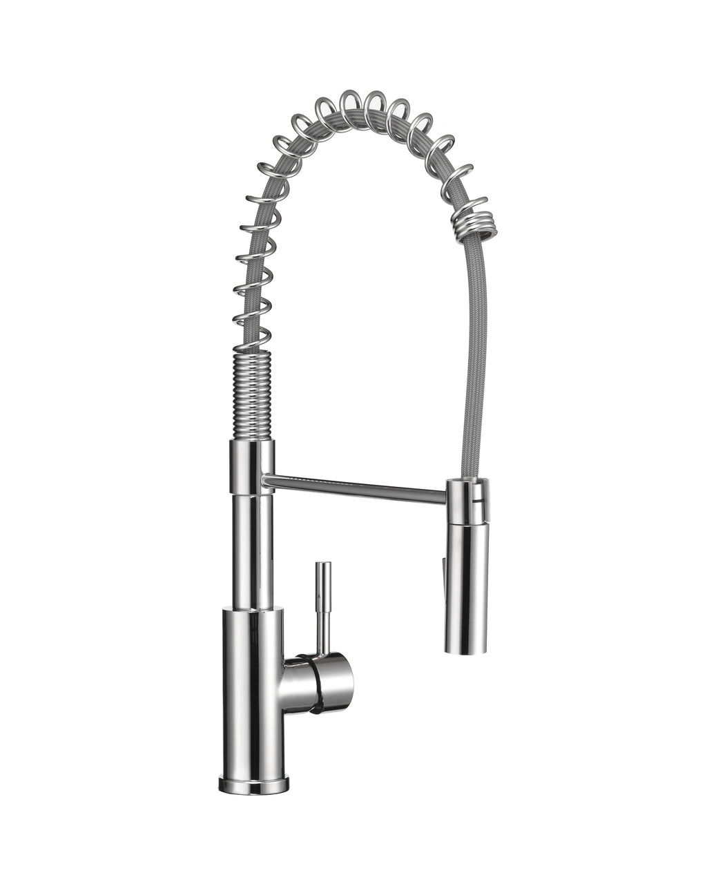 Dura Faucet DF-MK504SLK DF-MK504SLK-MBRG RV Swivel High-Arc Spring Kitchen Sink Faucet - Single Handle - Kitchen Faucet with Pull-Down Sprayer - Optional Deck Plate - Chrome Polished
