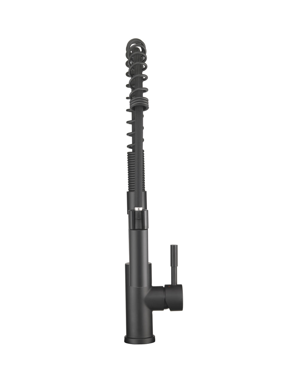 Dura Faucet DF-MK504SLK DF-MK504SLK-MBRG RV Swivel High-Arc Spring Kitchen Sink Faucet - Single Handle - Kitchen Faucet with Pull-Down Sprayer - Optional Deck Plate - Matte Black
