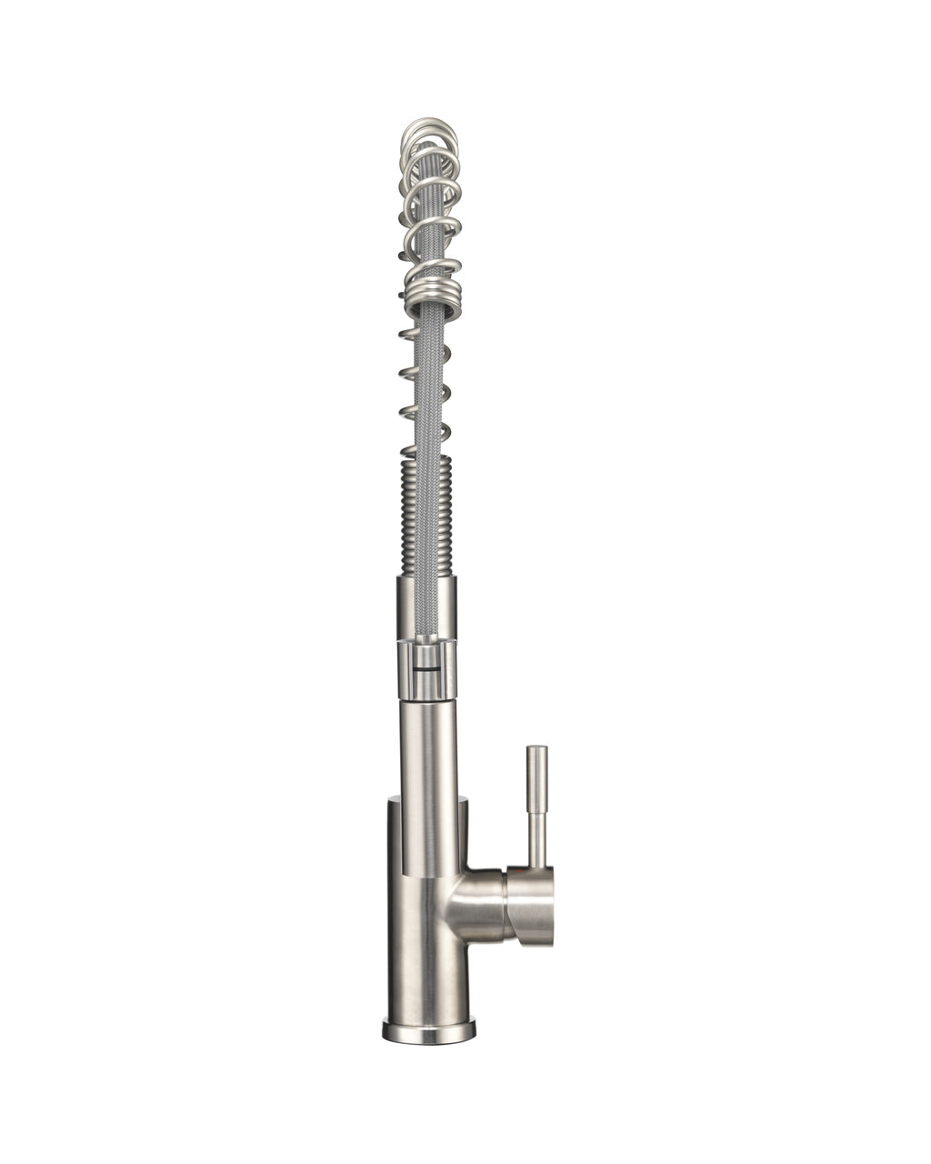 Dura Faucet DF-MK504SLK DF-MK504SLK-MBRG RV Swivel High-Arc Spring Kitchen Sink Faucet - Single Handle - Kitchen Faucet with Pull-Down Sprayer - Optional Deck Plate - Brushed Satin Nickel