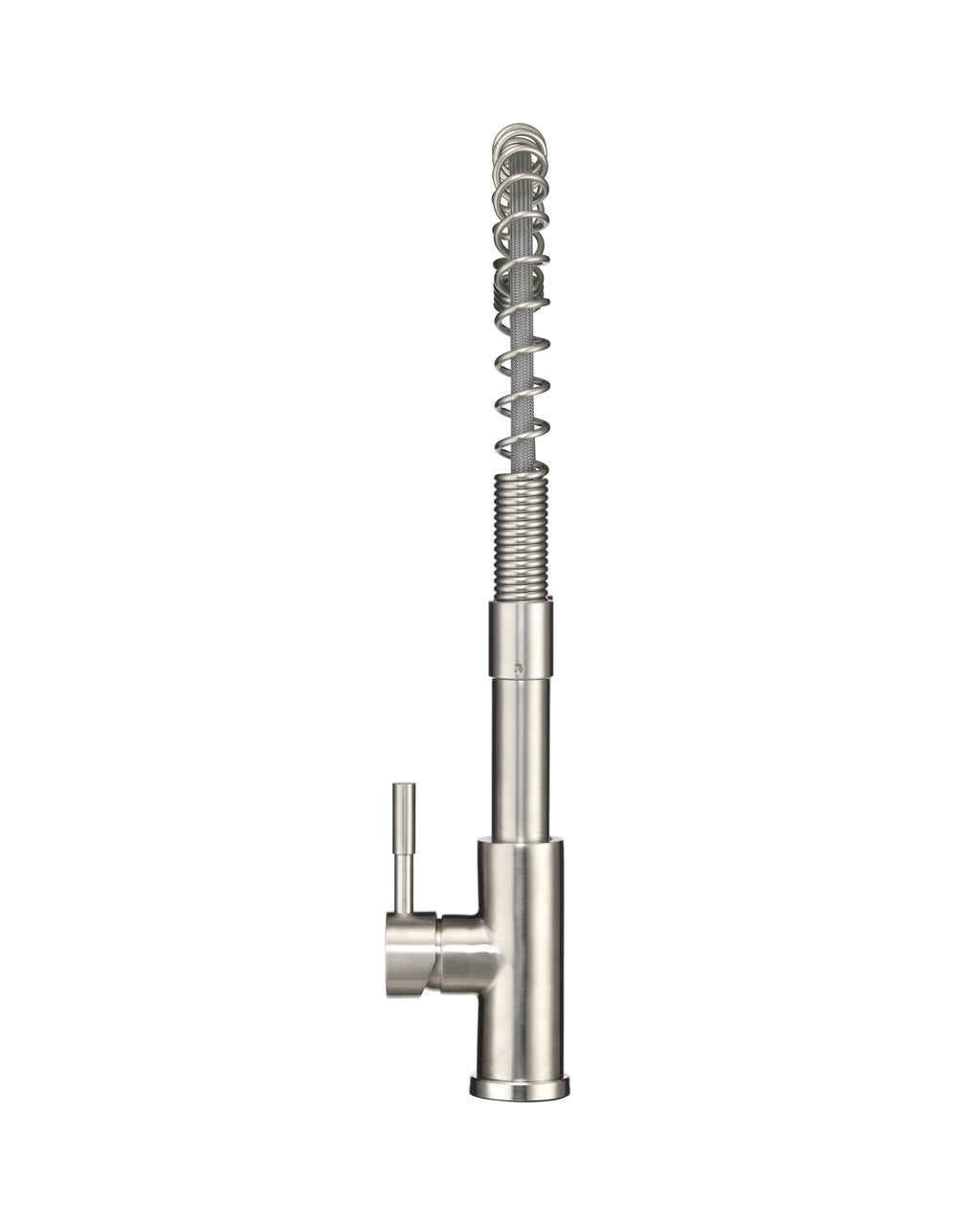 Dura Faucet DF-MK504SLK DF-MK504SLK-MBRG RV Swivel High-Arc Spring Kitchen Sink Faucet - Single Handle - Kitchen Faucet with Pull-Down Sprayer - Optional Deck Plate - Brushed Satin Nickel