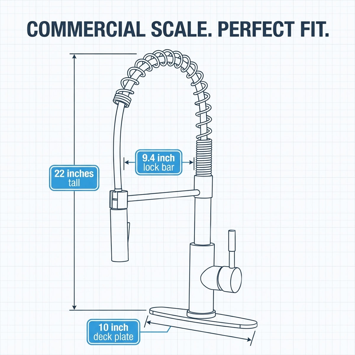 Swivel High-Arc Spring RV Kitchen Faucet with Pull-Down Sprayer (DF-MK504SLK)