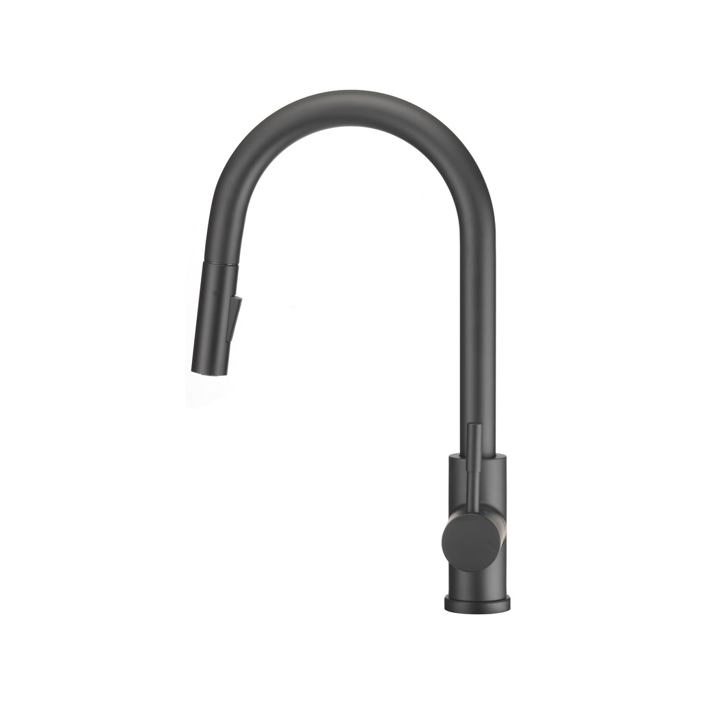 Dura Faucet DF-MK530SLK RV Streamline Single Handle Pull-Down Kitchen Sink Faucet - Optional Deck Plate (NEW) - Matte Black