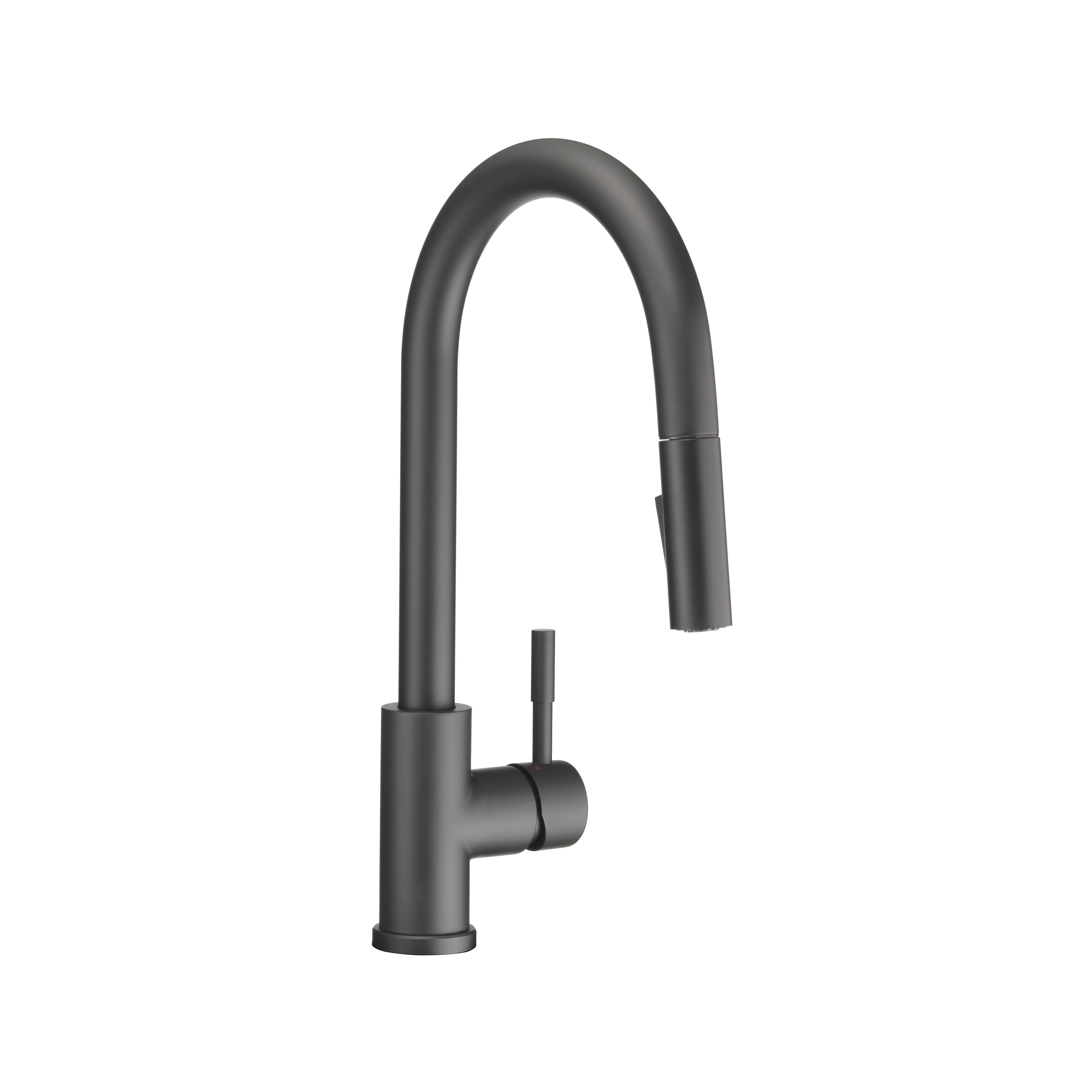 Dura Faucet DF-MK530SLK RV Streamline Single Handle Pull-Down Kitchen Sink Faucet - Optional Deck Plate (NEW) - Matte Black