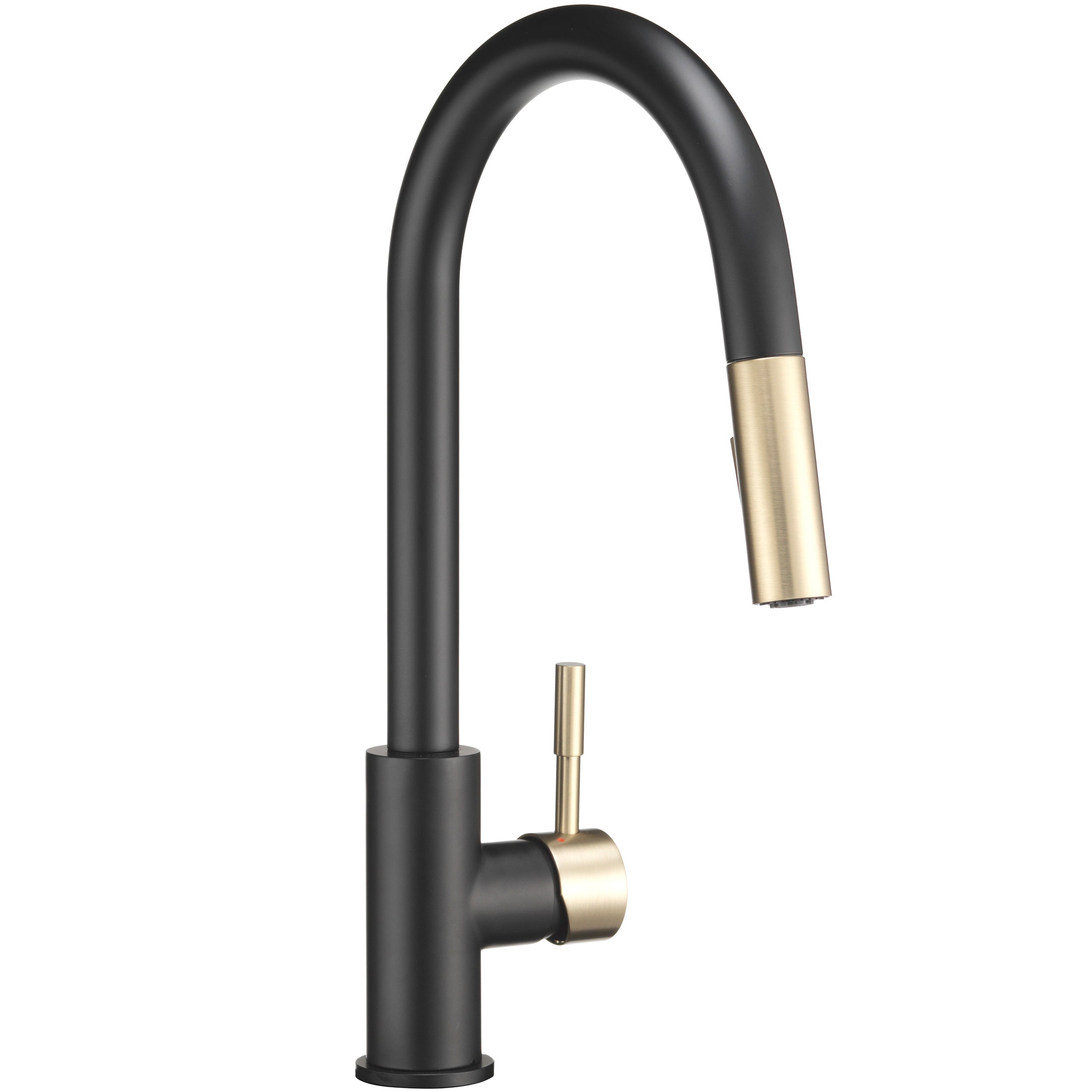 Dura Faucet DF-MK530SLK RV Streamline Single Handle Pull-Down Kitchen Sink Faucet - Optional Deck Plate (NEW) - Matte Black / Matte Gold