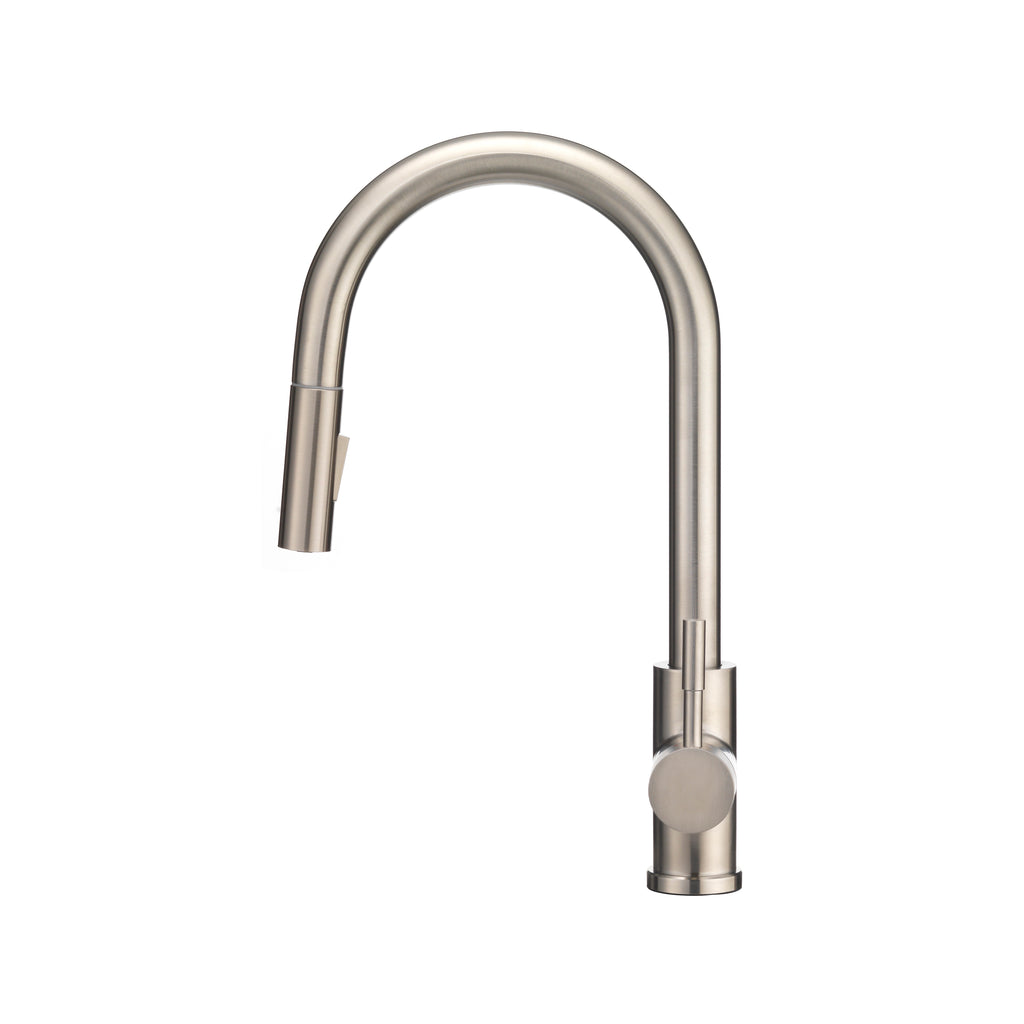 Dura Faucet DF-MK530SLK RV Streamline Single Handle Pull-Down Kitchen Sink Faucet - Optional Deck Plate (NEW) - Brushed Satin Nickel