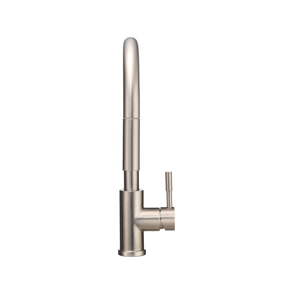 Dura Faucet DF-MK530SLK RV Streamline Single Handle Pull-Down Kitchen Sink Faucet - Optional Deck Plate (NEW) - Brushed Satin Nickel