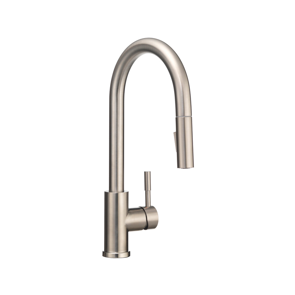 Dura Faucet DF-MK530SLK RV Streamline Single Handle Pull-Down Kitchen Sink Faucet - Optional Deck Plate (NEW) - Brushed Satin Nickel