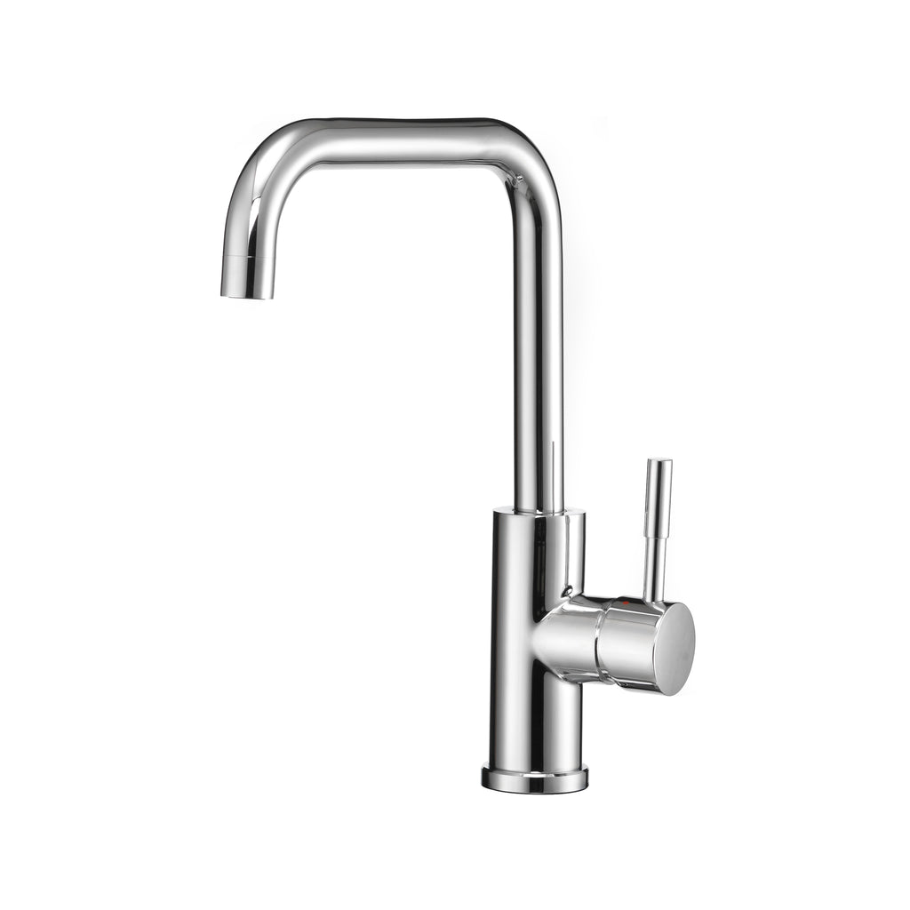 Dura Faucet DF-MK533LK RV Streamline Squared-Arc Single Handle Kitchen Sink Faucet - Optional Deck Plate (NEW) - Chrome Polished