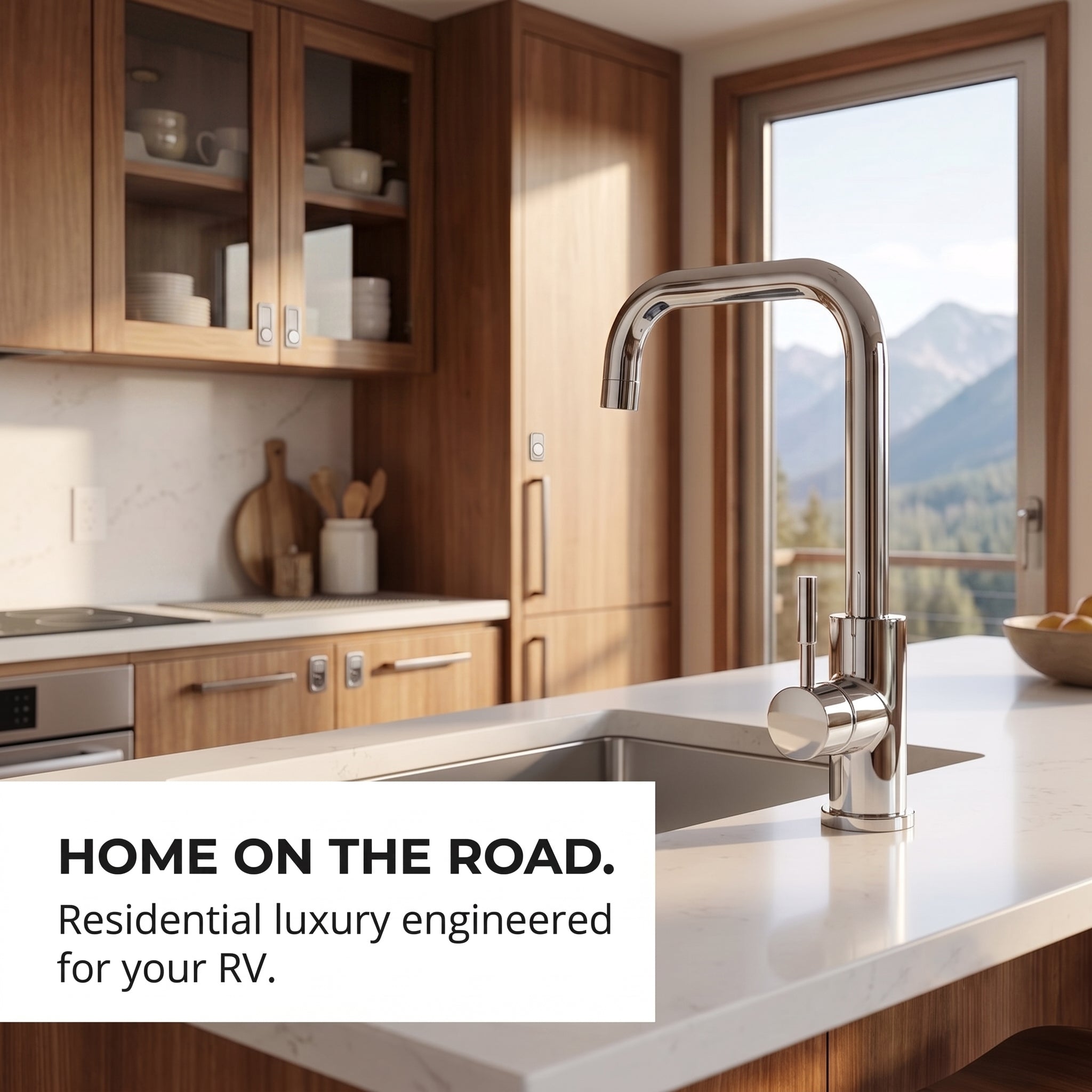 Streamline Squared-Arc Single-Handle RV Kitchen Faucet (DF-MK533LK)