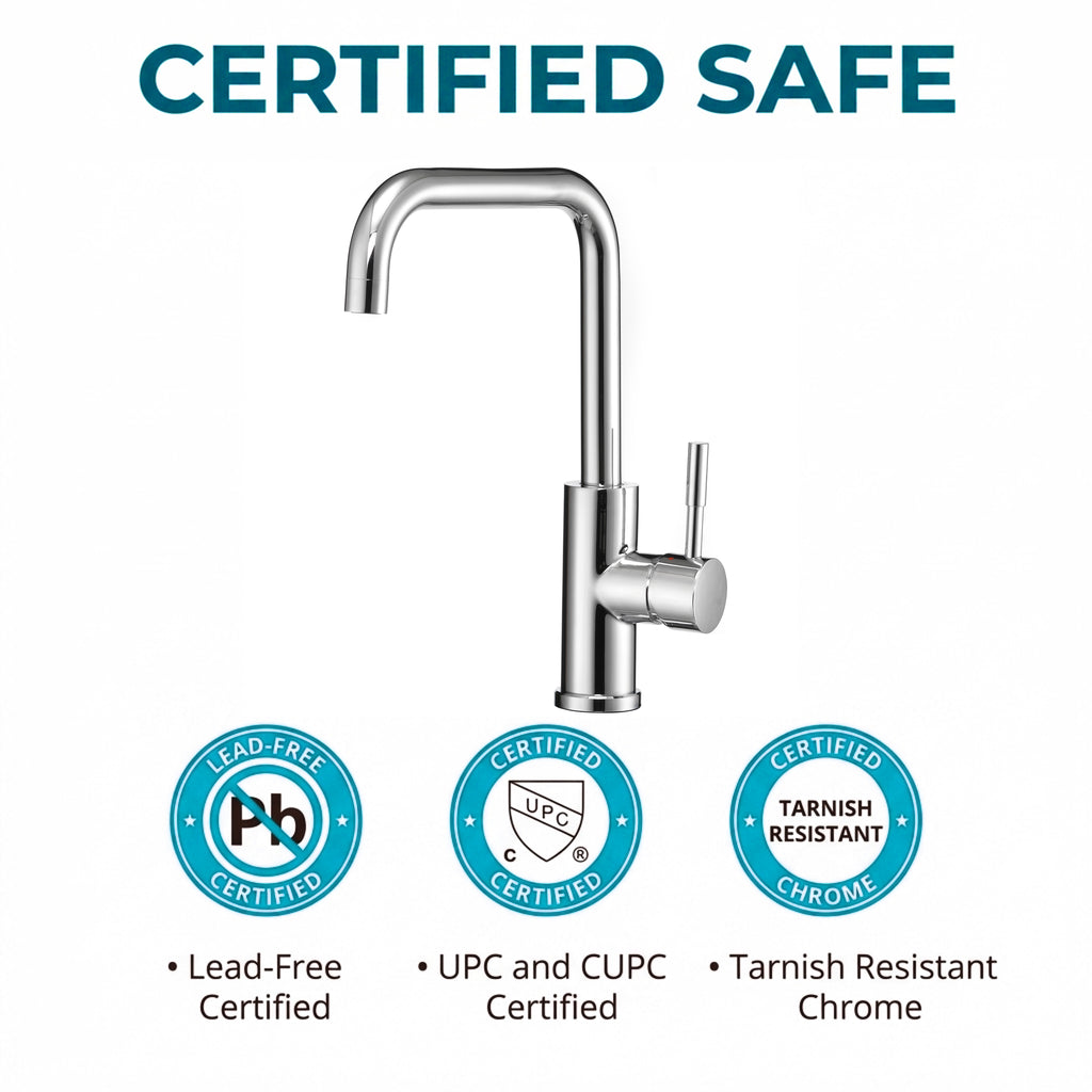 Streamline Squared-Arc Single-Handle RV Kitchen Faucet (DF-MK533LK)