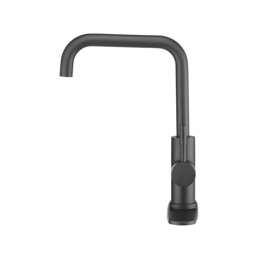 Dura Faucet DF-MK533LK RV Streamline Squared-Arc Single Handle Kitchen Sink Faucet - Optional Deck Plate (NEW) - Matte Black