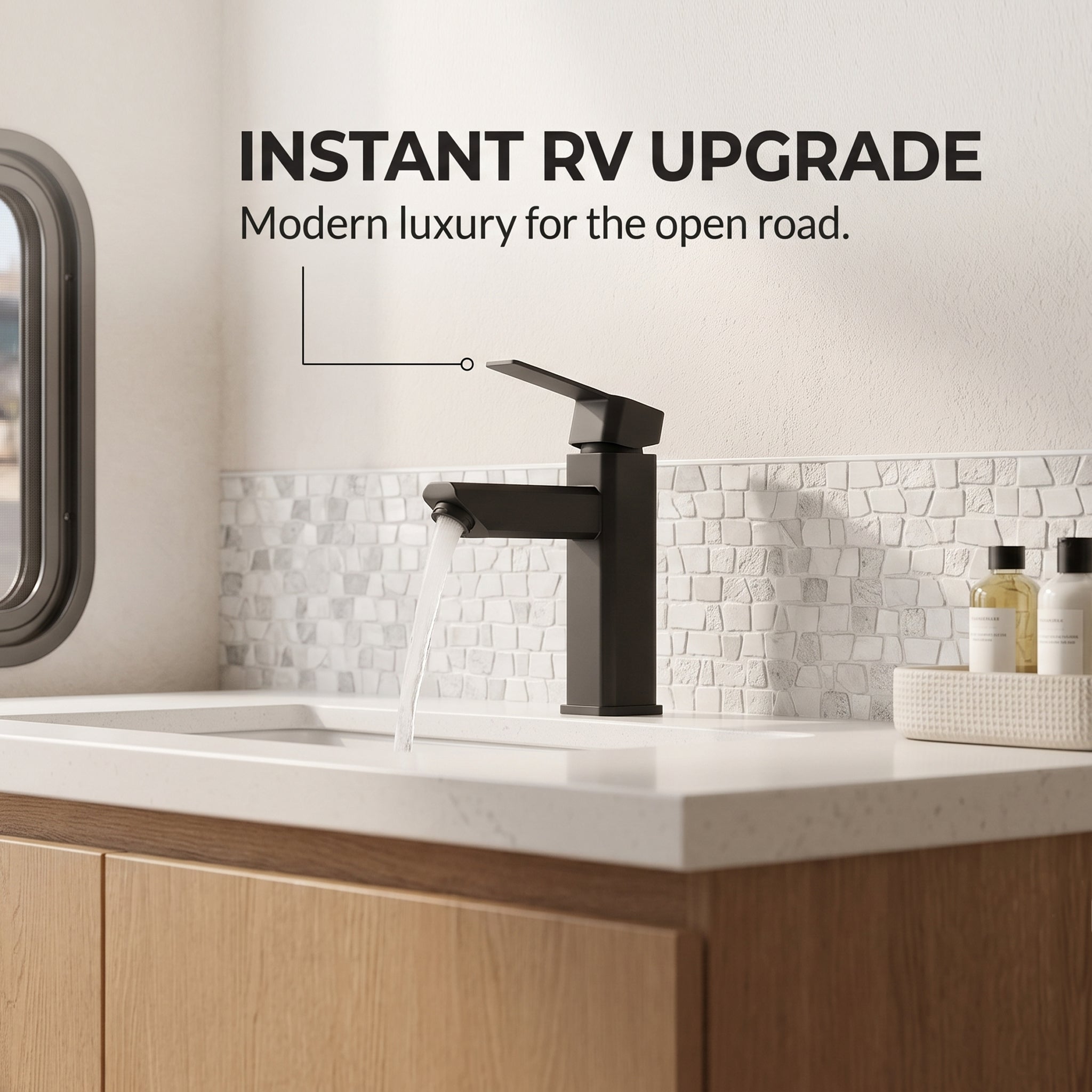 Modern Angular Single-Handle RV Lavatory Faucet (DF-ML803LQ)