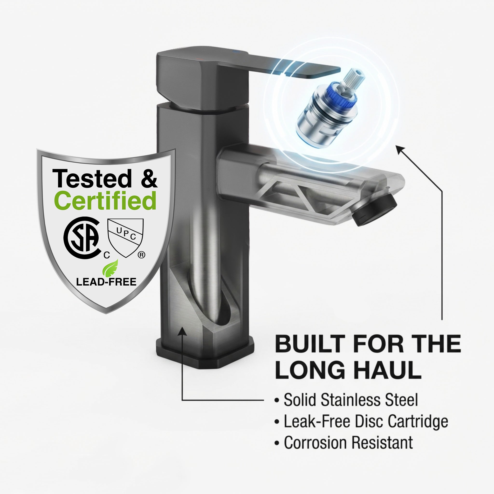Modern Angular Single-Handle RV Lavatory Faucet (DF-ML803LQ)