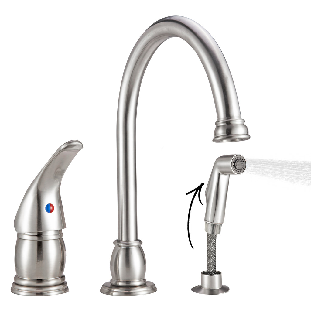 Gooseneck RV Kitchen Faucet with Side Sprayer (DF-NMK301)