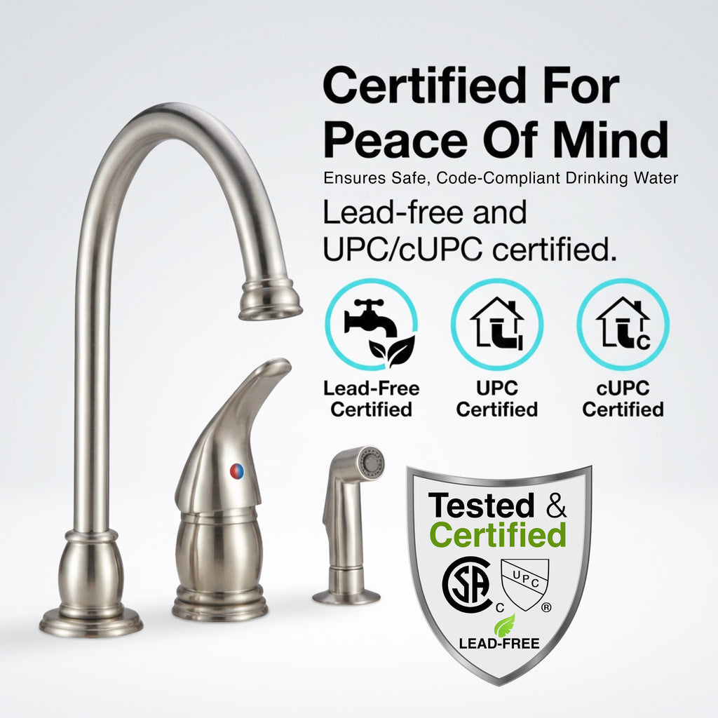 Gooseneck RV Kitchen Faucet with Side Sprayer (DF-NMK301)