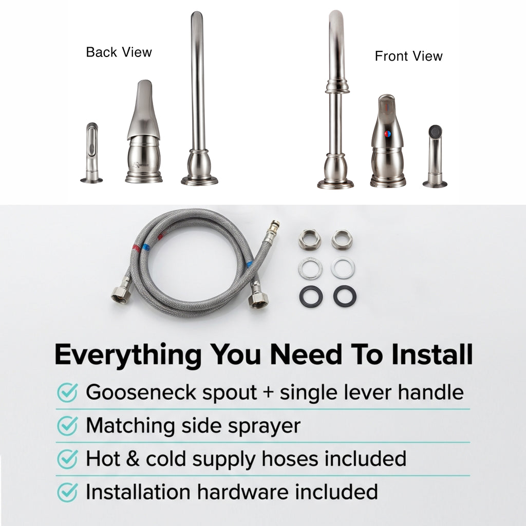 Gooseneck RV Kitchen Faucet with Side Sprayer (DF-NMK301)