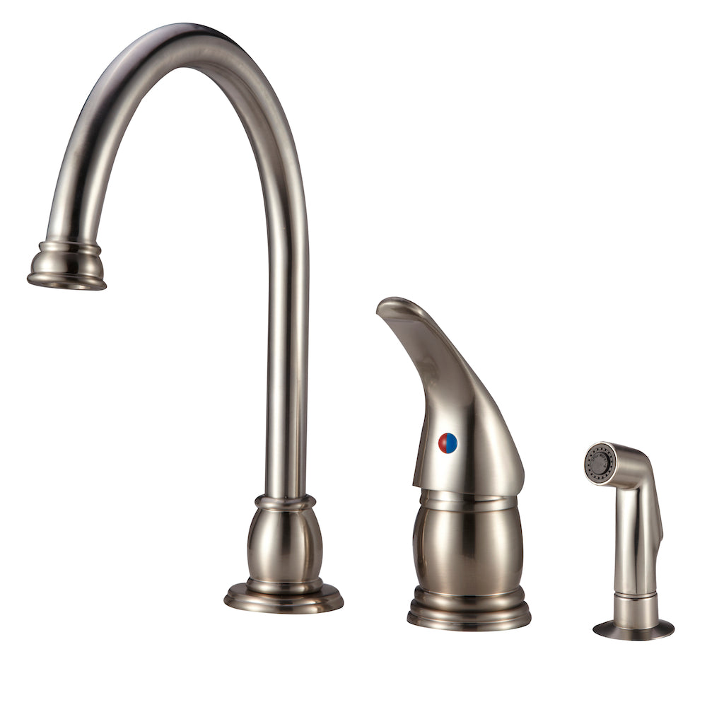 Dura Faucet DF-NMK301 RV Gooseneck Kitchen Sink Faucet with Matching Side Sprayer - image 1