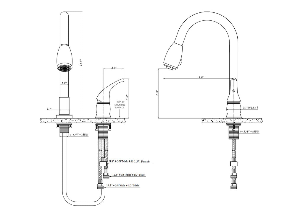 Dura Faucet DF-NMK503 Pull-Down RV Kitchen Faucet - image 4