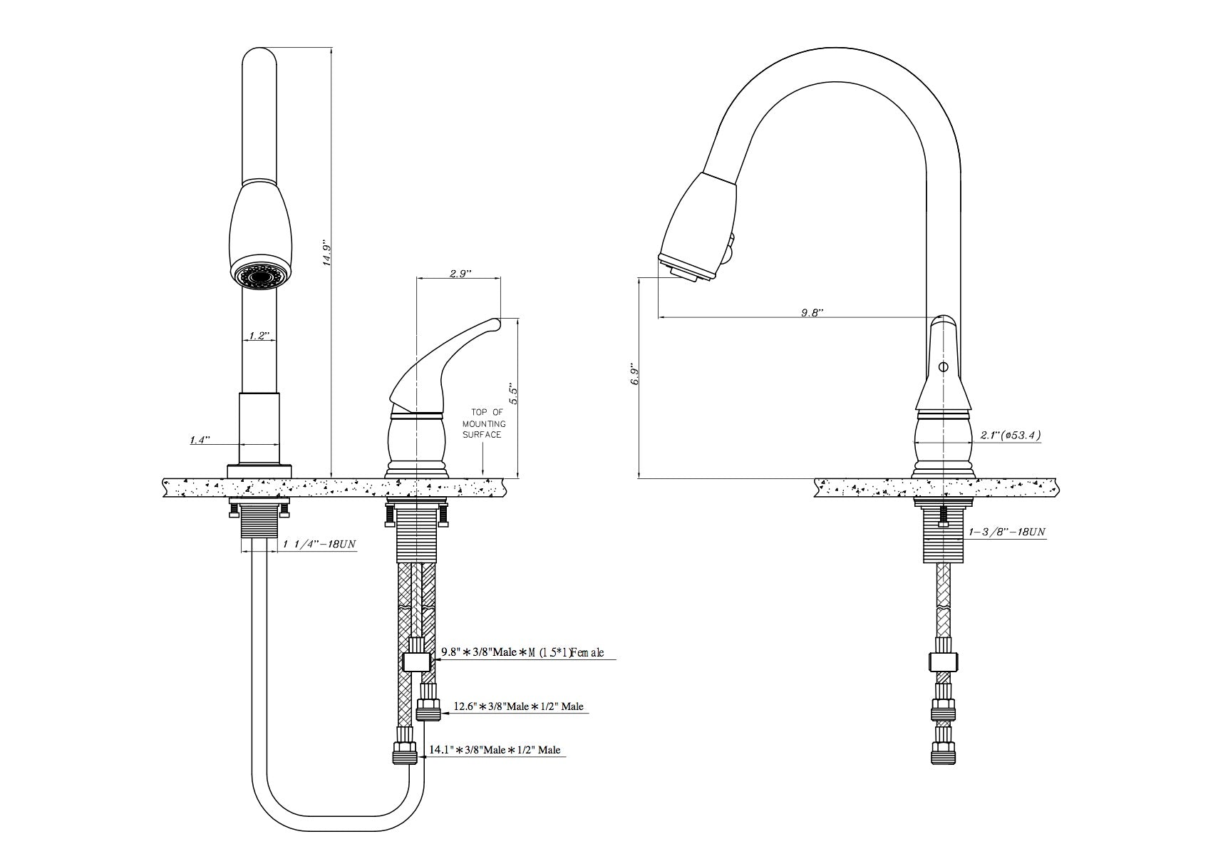 Dura Faucet DF-NMK503 Pull-Down RV Kitchen Faucet - image 4