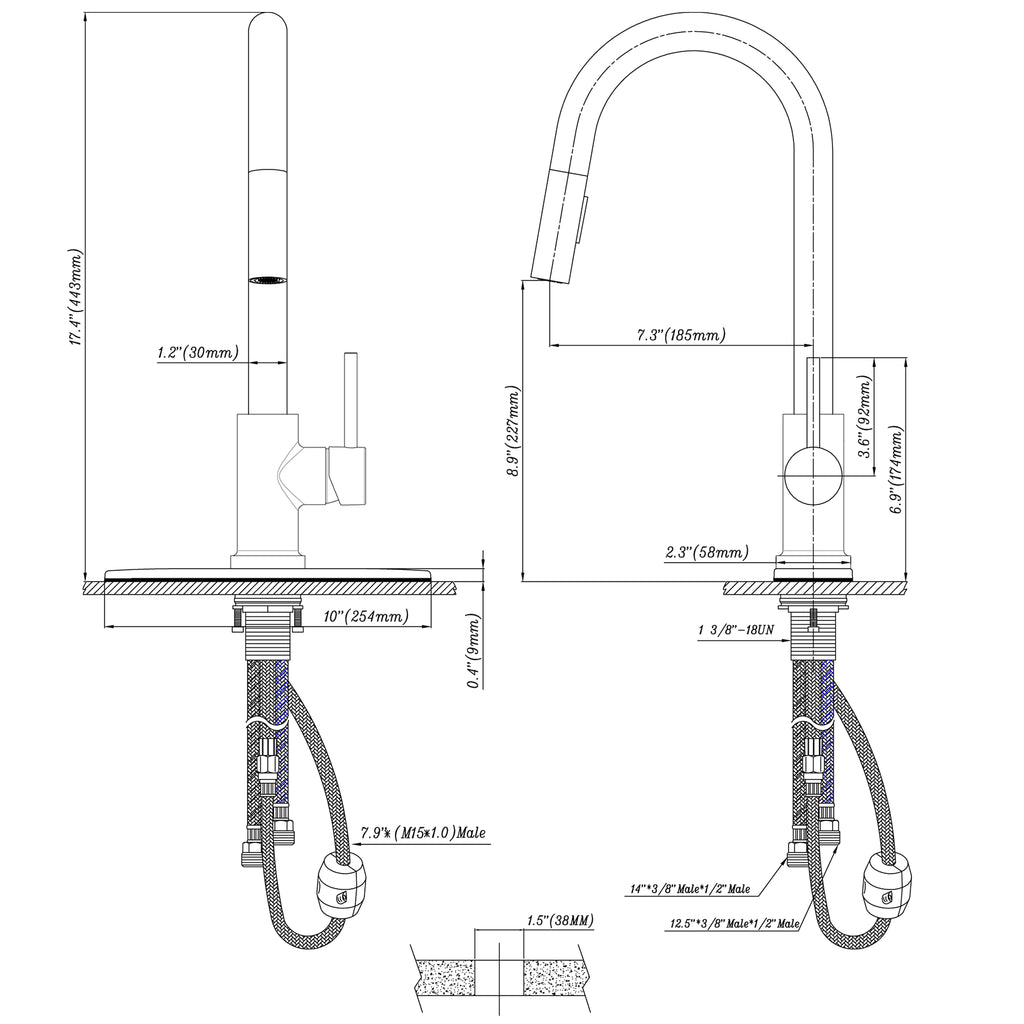 Streamline Touch-Sensor Pull-Down RV Kitchen Faucet (DF-NMK540)