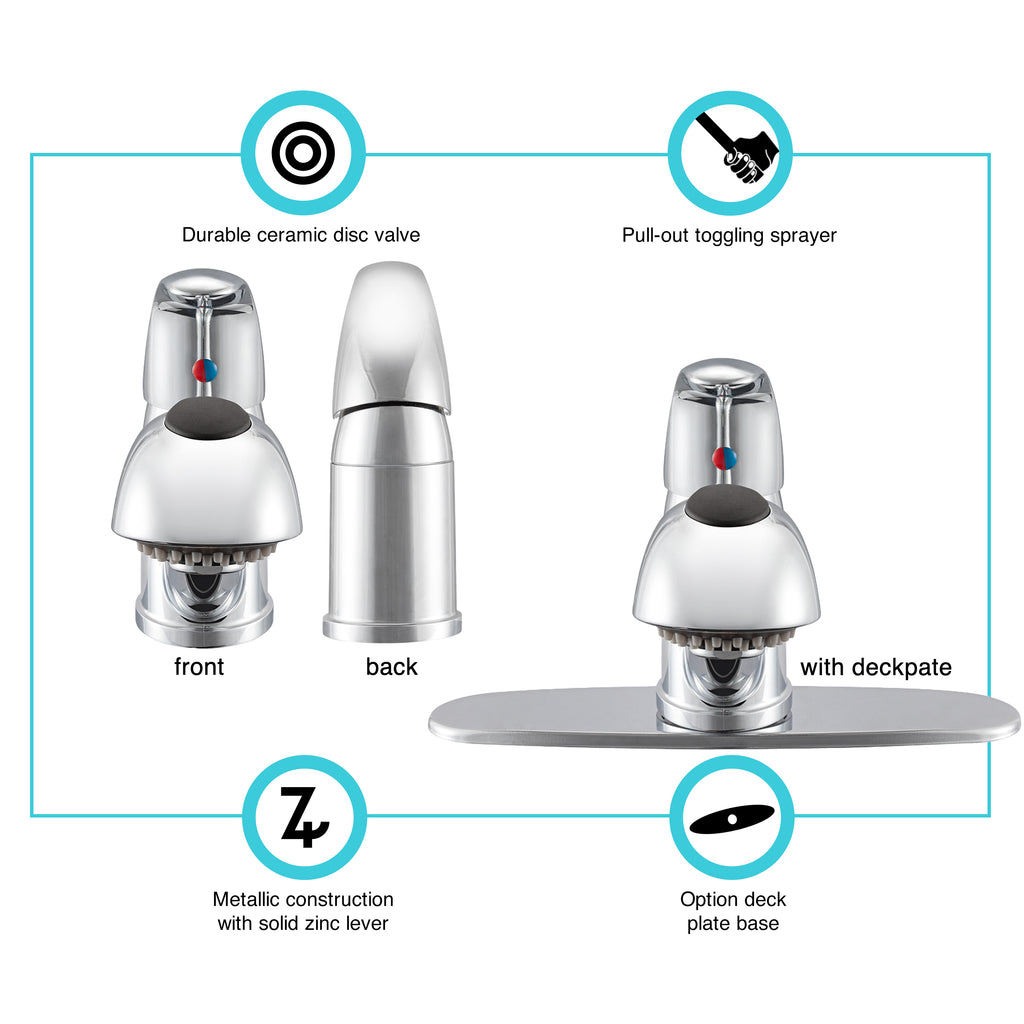 Pull-Out RV Kitchen Faucet with Optional Deck Plate (DF-NMK852)