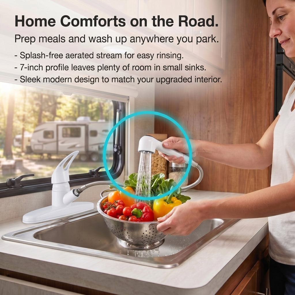 Non-Metallic Pull-Out RV Kitchen Faucet (DF-PK100)