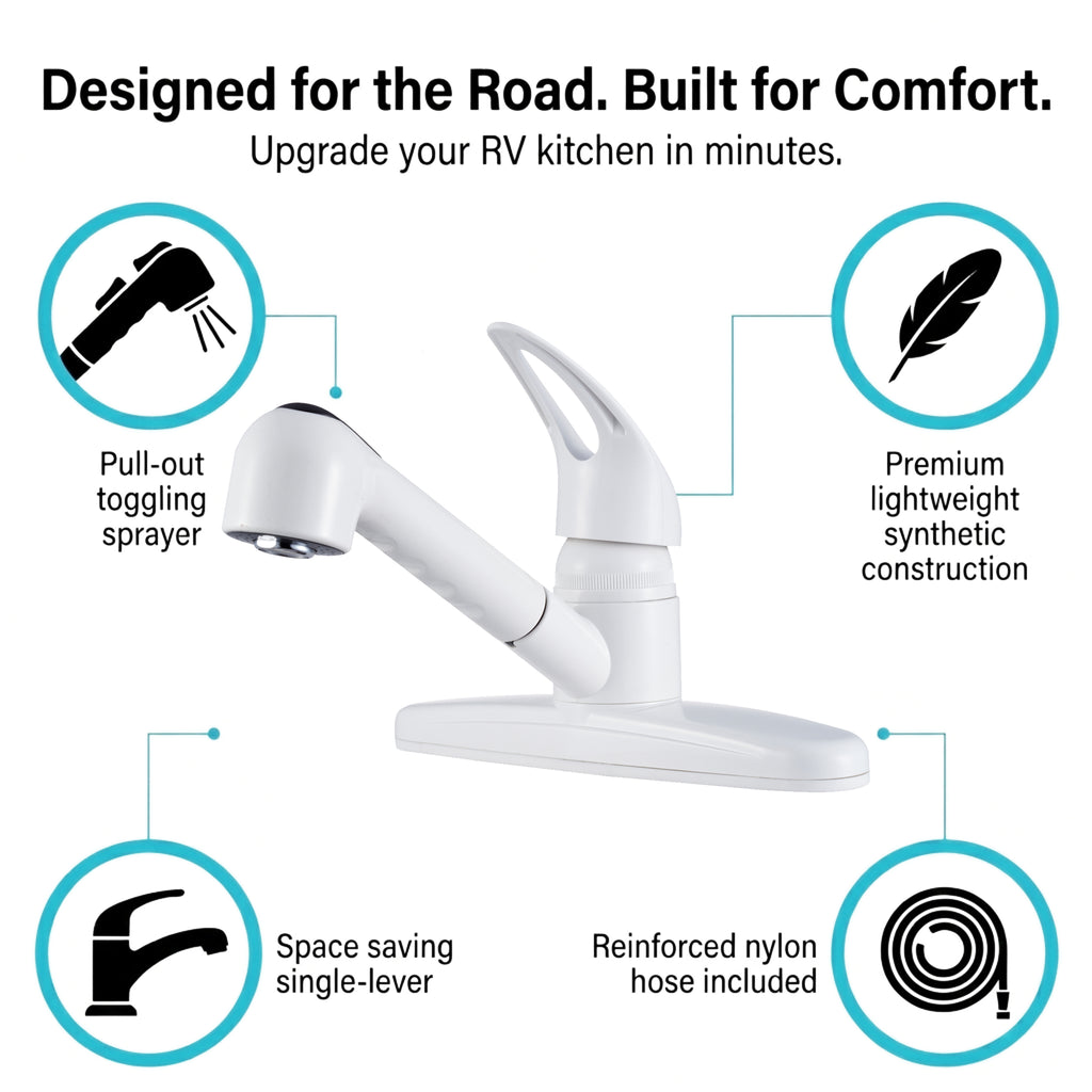 Non-Metallic Pull-Out RV Kitchen Faucet (DF-PK100)