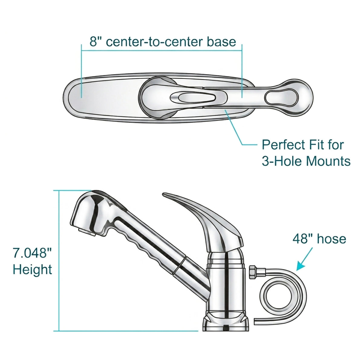 Non-Metallic Pull-Out RV Kitchen Faucet (DF-PK100)