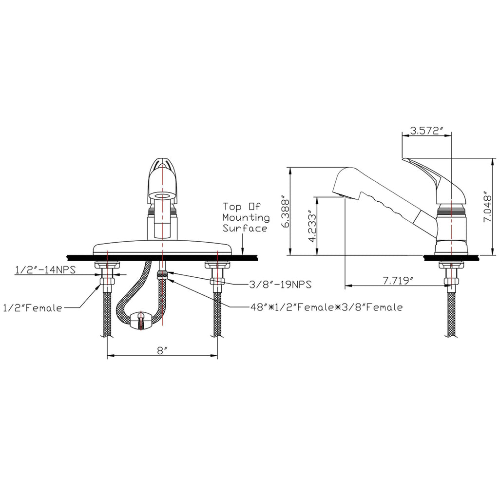 Non-Metallic Pull-Out RV Kitchen Faucet (DF-PK100)