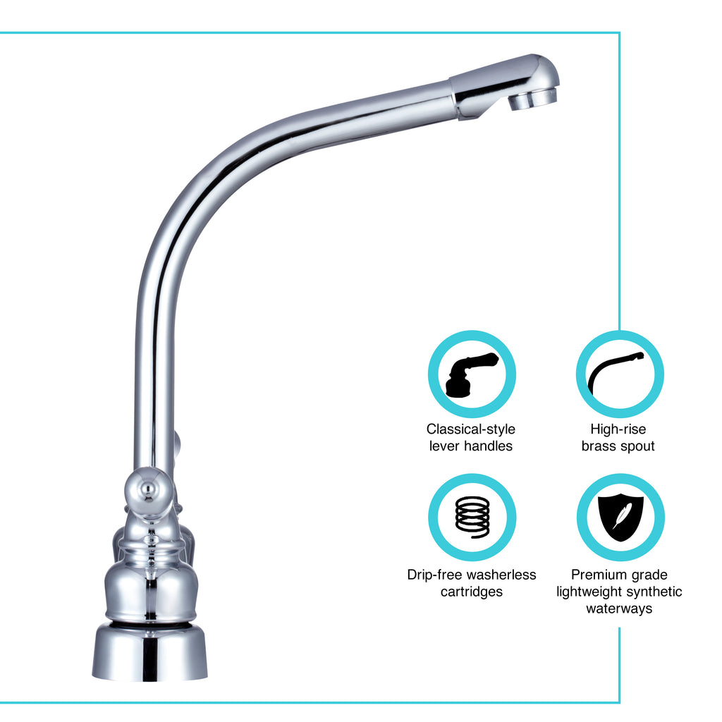 Dura Faucet DF-PK210C Classical Hi-Rise RV Kitchen Faucet - image 2