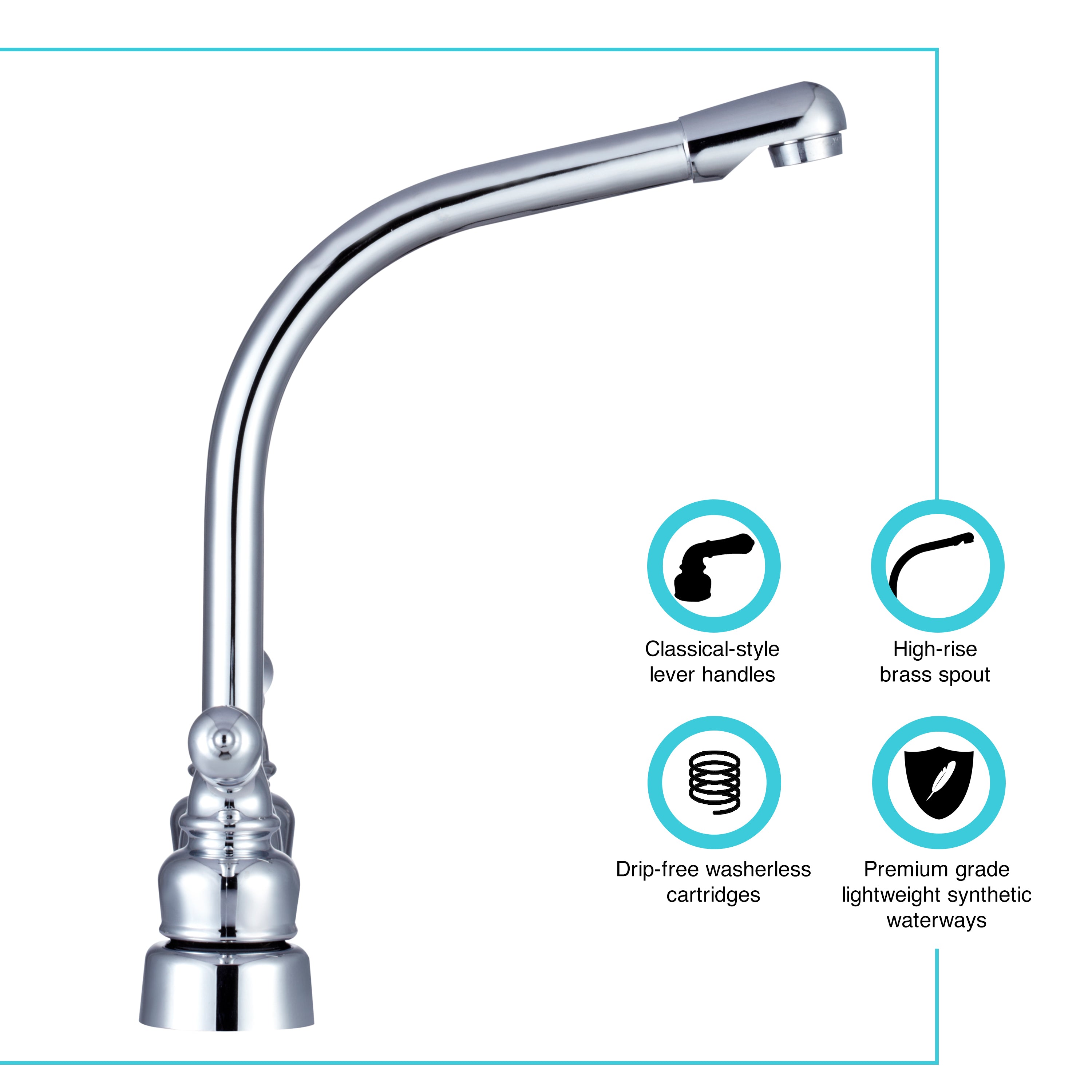 Dura Faucet DF-PK210C Classical Hi-Rise RV Kitchen Faucet - image 2