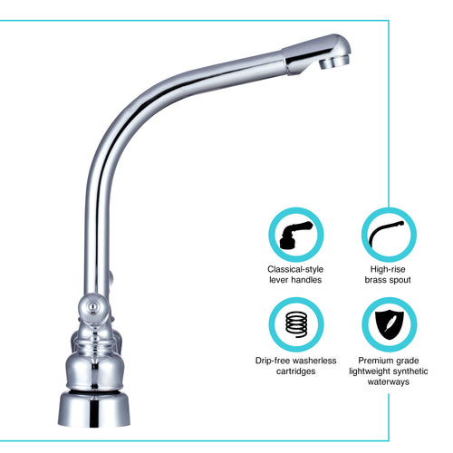 Dura Faucet DF-PK210C Classical Hi-Rise RV Kitchen Faucet - image 2