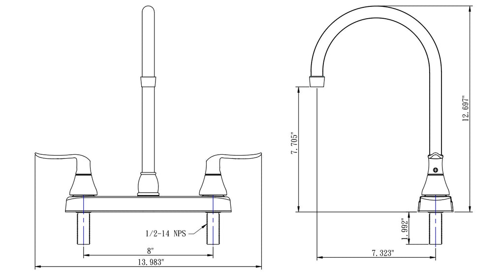 Dura Faucet DF-PK330HLH Elegant J-Spout RV Kitchen Faucet for Motorhomes, 5th Wheels, Trailers, and Campers - image 5