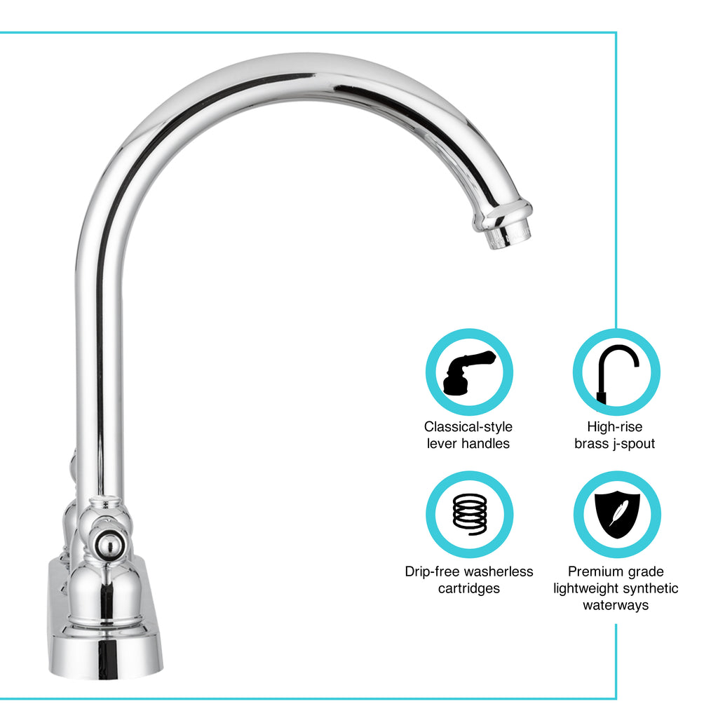 Dura Faucet DF-PK340L Non-Metallic J-Spout RV Kitchen Faucet - Replacement Faucet for Motorhomes, 5th Wheel, Trailer, Camper - image 2