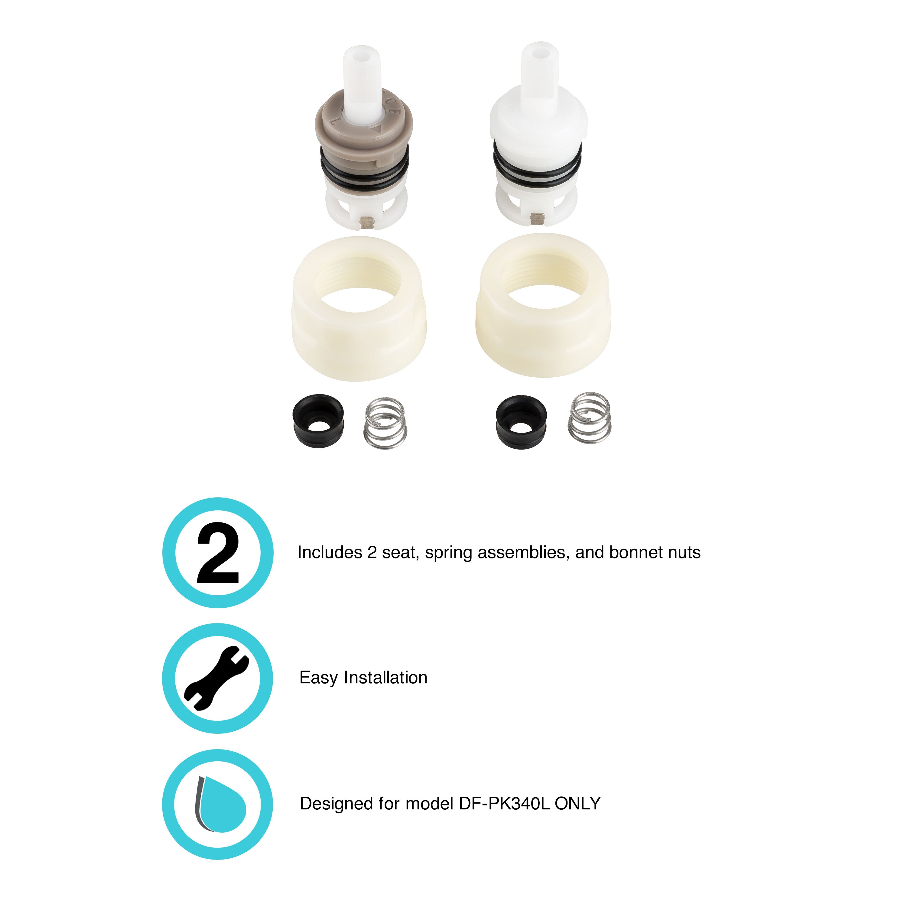 Dura Faucet DF-RK630 RV Cartridge Replacement Kit for DF-PK340L Lever Handles - image 2