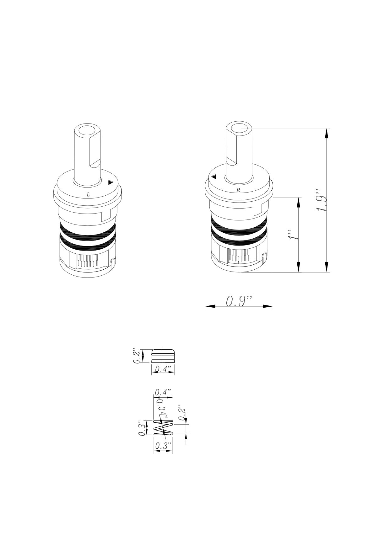Dura Faucet DF-RK630 RV Cartridge Replacement Kit for DF-PK340L Lever Handles - image 3