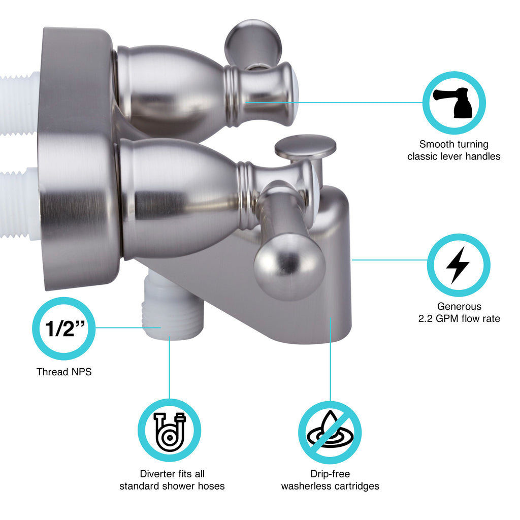 Dura Faucet DF-SA110L Designer RV Tub & Shower Diverter Faucet - image 2