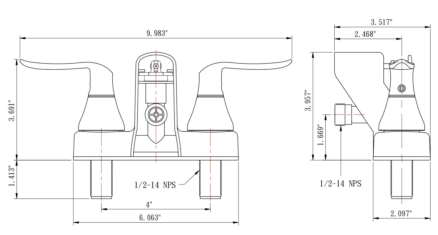 Dura Faucet DF-SA110LH Elegant RV Tub & Shower Diverter Faucet for Motorhomes, 5th Wheels, Trailers, and Campers - image 5
