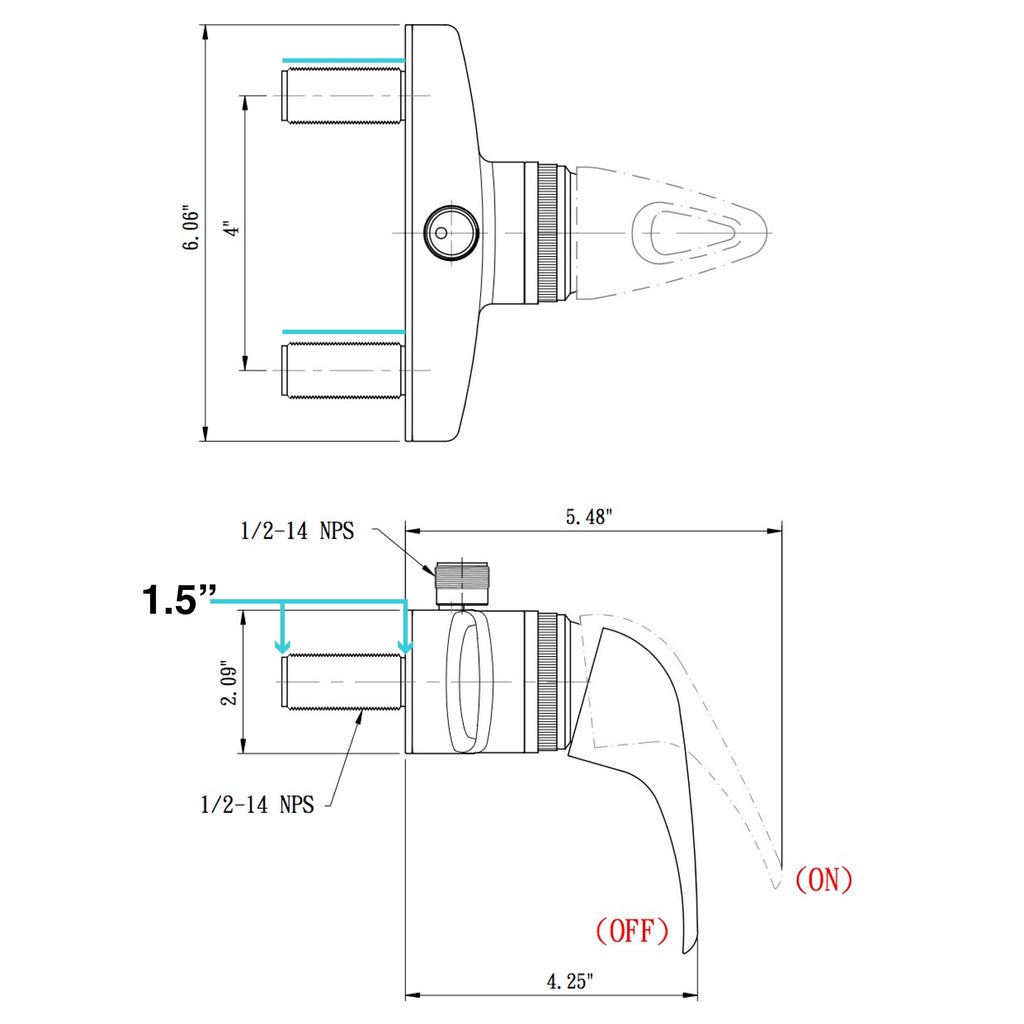 Dura Faucet DF-SA150 Single Lever RV Shower Faucet - image 7