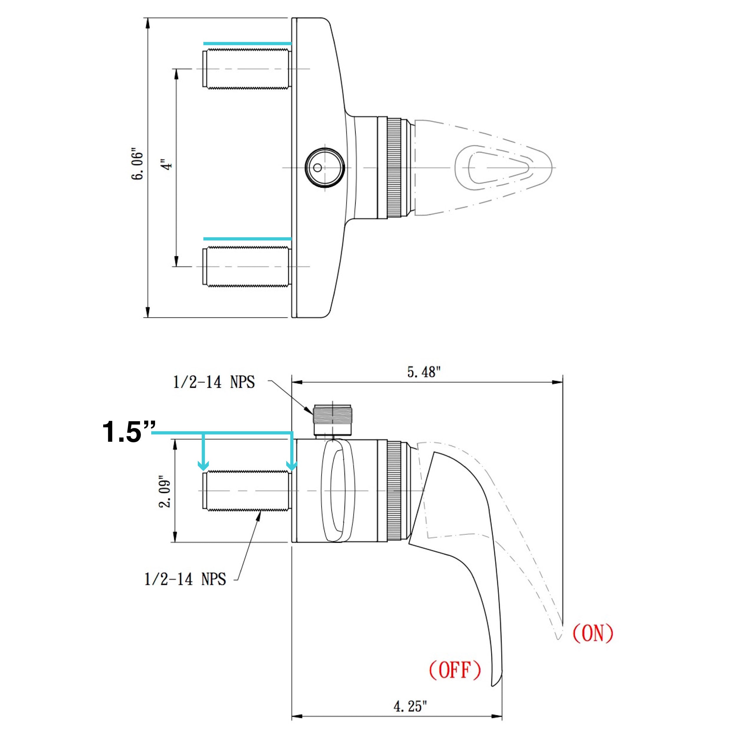 Dura Faucet DF-SA150 Single Lever RV Shower Faucet - image 7