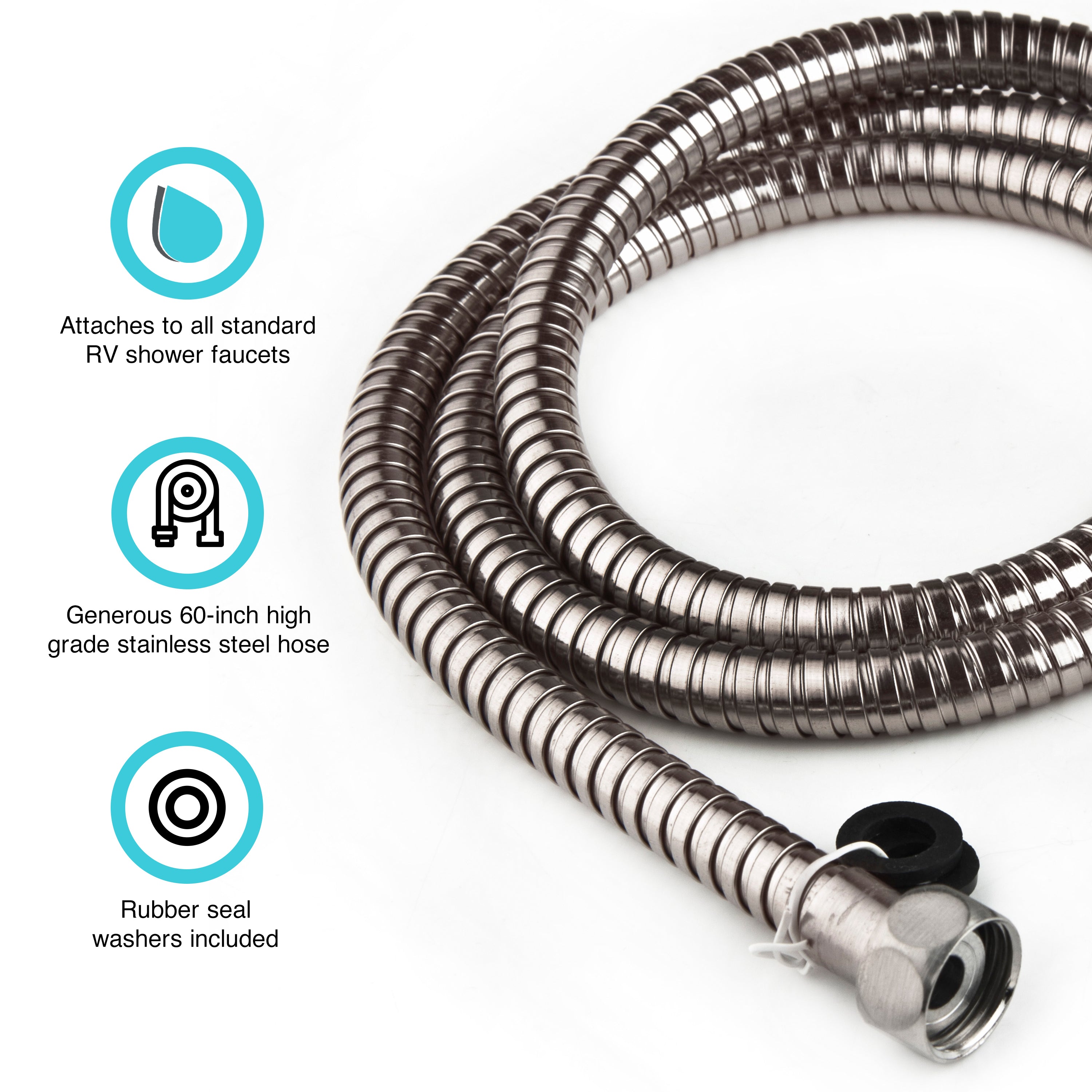 Dura Faucet DF-SA200 60" Stainless Steel RV Shower Hose - image 2