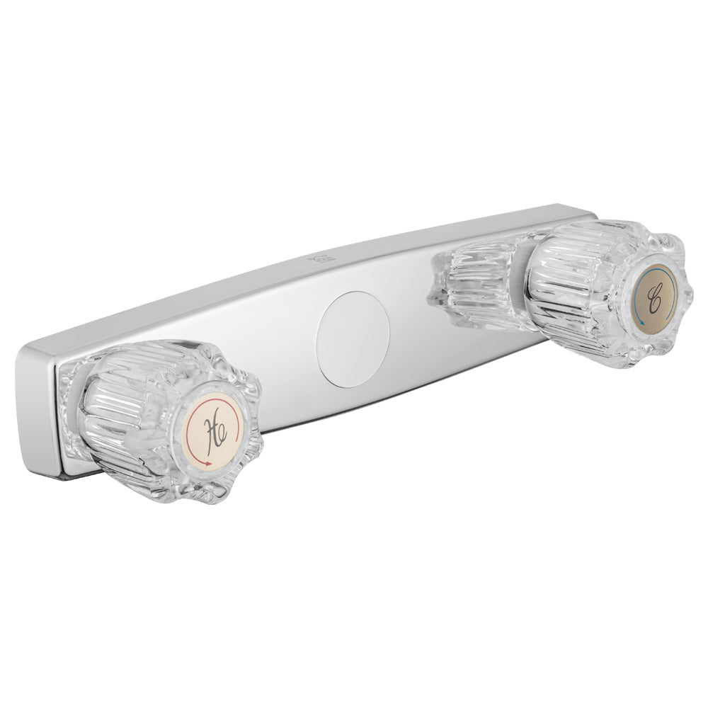 Dura Faucet DF-SA600A-CP RV Economical Shower Faucet with Crystal Acrylic Knobs (Chrome Polished) - image 1