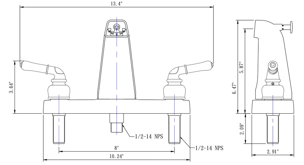 Dura Faucet DF-SA610C-CP RV Economical Classical Tub and Shower Diverter (Chrome Polished) - image 6