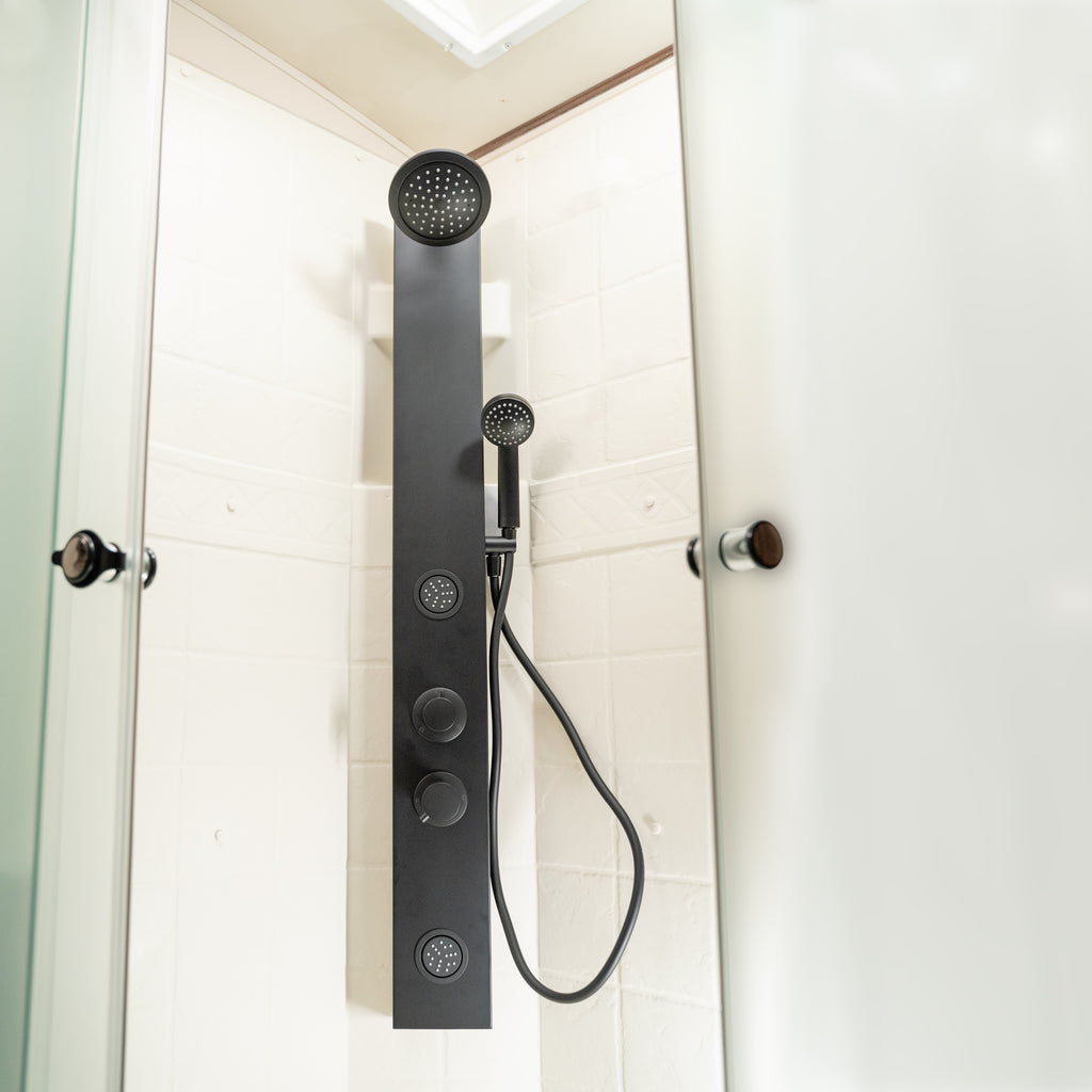 Dura Faucet DF-SA913-MB RV Shower Panel Column – 4 Spray Options – Adjustable Body Sprayers & Handheld Wand – Easy Install with Water-Saving RV Shower System - image 15