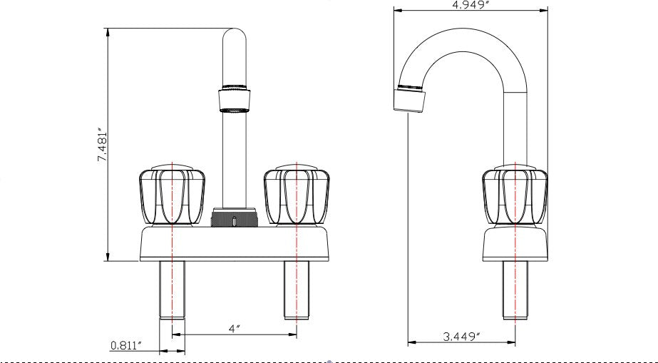 Dura Faucet DF-PB150A-CP RV Bar Faucet - Clear Knobs - image 3