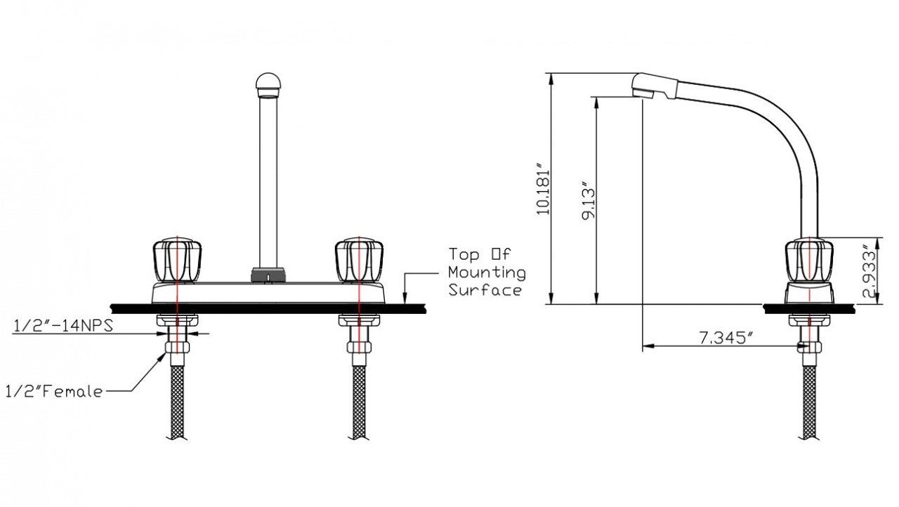 Dura Faucet DF-PK210A-CP Hi-Rise RV Kitchen Faucet - Clear Knobs - image 3